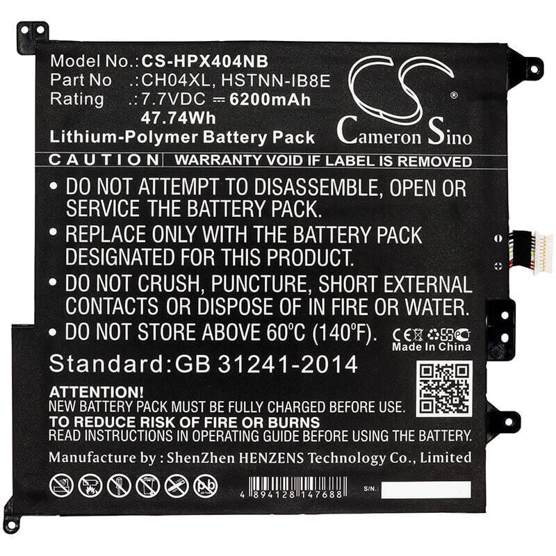 Battery For Hp, Chromebook X2, Chromebook X2 12-f000, Chromebook X2 12-f000na 7.7v, 6200mah - 47.74wh Notebook, Laptop Cameron Sino Technology Limited
