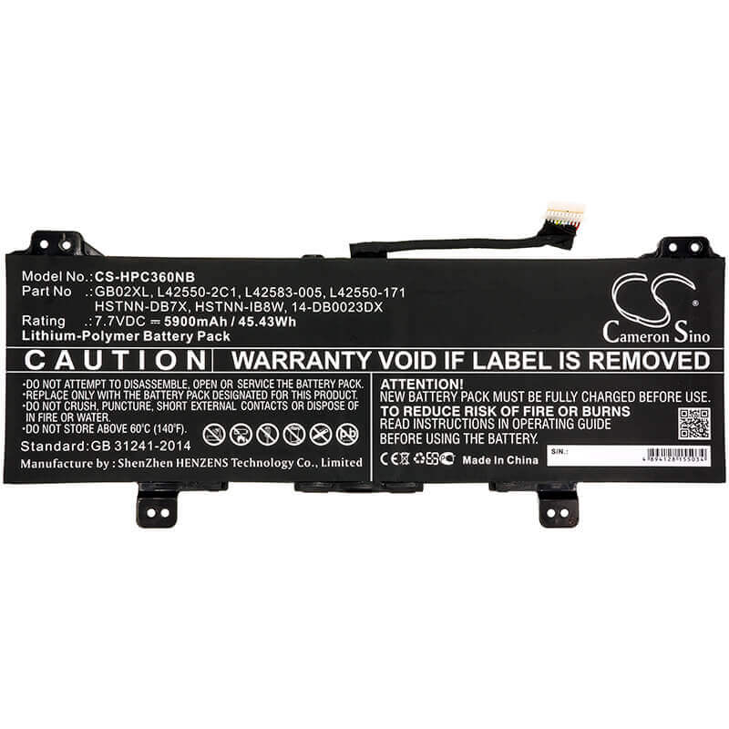 Battery For Hp, Chromebook X360 11 7.7v, 5900mah - 45.43wh Notebook, Laptop Cameron Sino Technology Limited