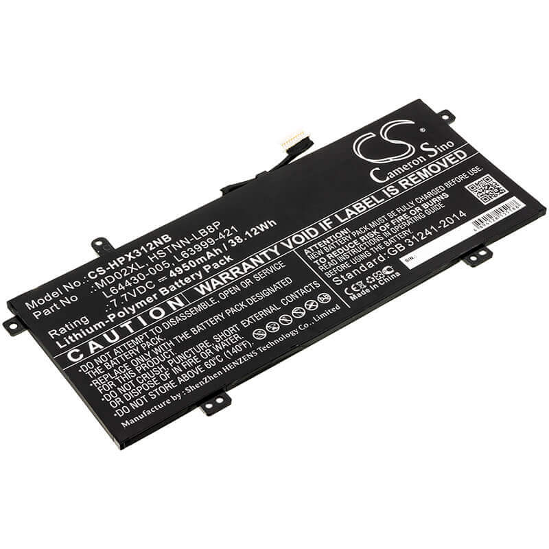 Battery For Hp, Chromebook X360 12b-ca0000ng, Chromebook X360 12b-ca0000ns, Chromebook X360 12b-ca0000ur 7.7v, 4950mah - 38.12wh Notebook, Laptop Cameron Sino Technology Limited