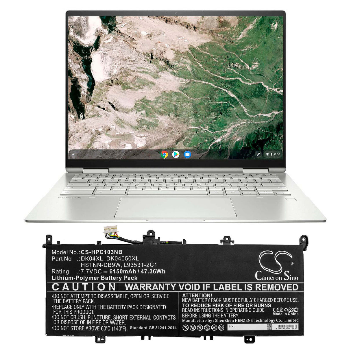 Battery For Hp, Chromebook X360 13c, Elite C1030, Elite C1030 Chromebook 7.7v, 6150mah - 47.36wh Notebook, Laptop Cameron Sino Technology Limited