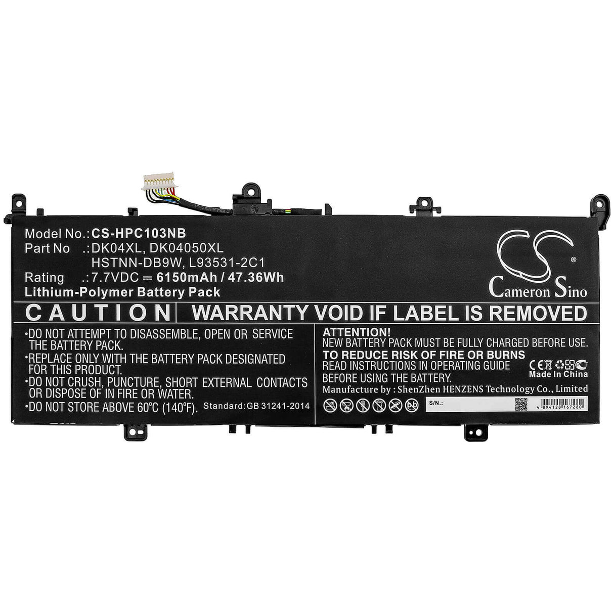 Battery For Hp, Chromebook X360 13c, Elite C1030, Elite C1030 Chromebook 7.7v, 6150mah - 47.36wh Notebook, Laptop Cameron Sino Technology Limited
