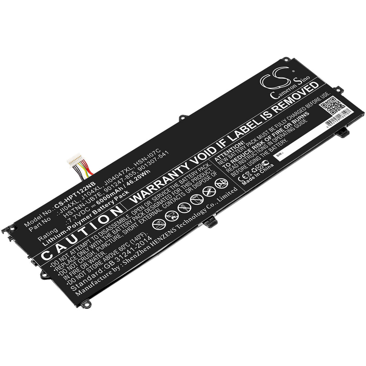 Battery For Hp, Elite, X2, 1012 7.7v, 6000mah - 46.20wh Notebook, Laptop Cameron Sino Technology Limited