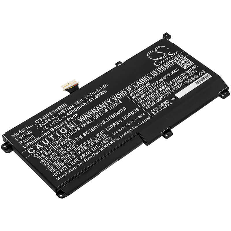 Battery For Hp, Elitebook 1050 G1, 15.4v, 4000mah - 61.60wh Notebook, Laptop Cameron Sino Technology Limited