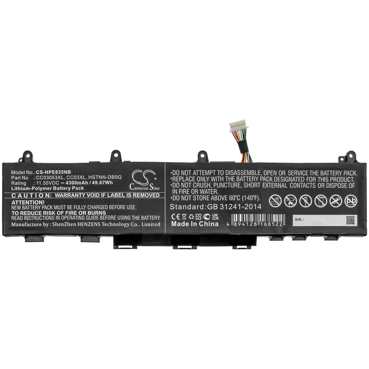 Batterie pour HP, Elitebook 830 G7, Elitebook 835 G7 23y57ea, Elitebook 845 G7 11.55v, 4300mah - 49.67wh Notebook, Laptop Cameron Sino Technology Limited
