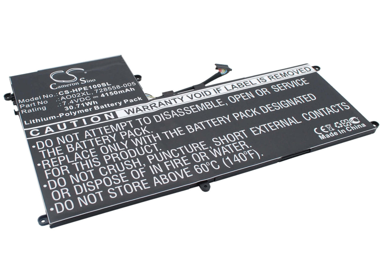 7.4V, Li-Polymer, 4150mAh, Tablet battery fits Hp, 2icp4-74/120, Elitepad 1000, Elitepad 1000 G2, 30.71Wh Tablet Cameron Sino Technology Limited