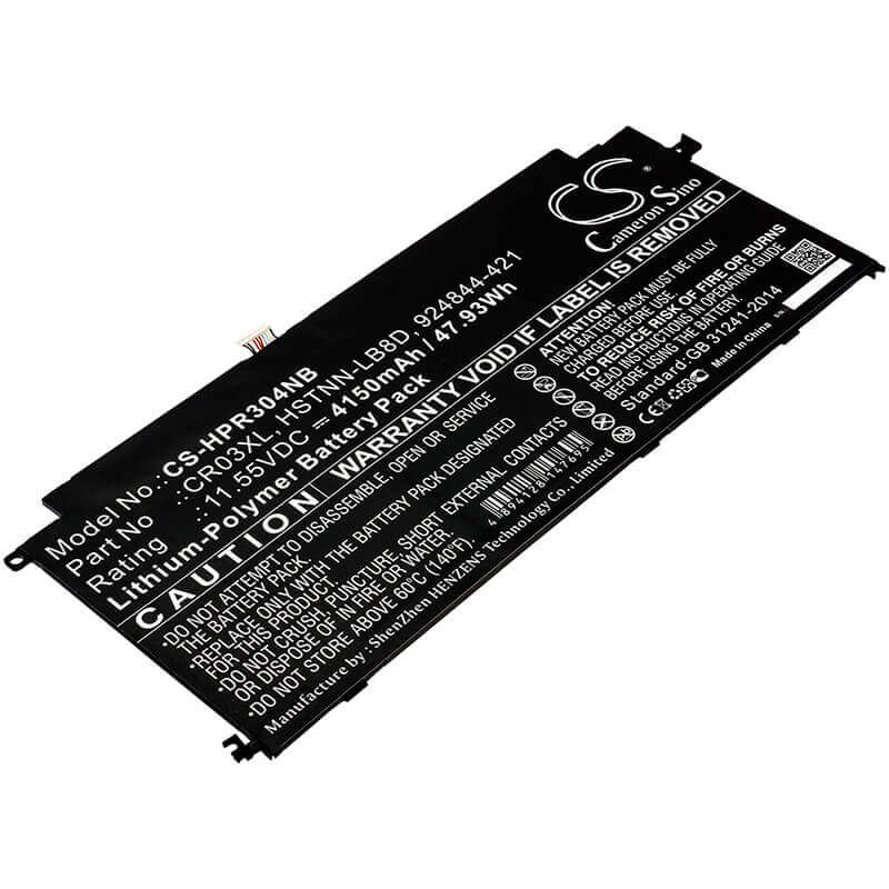 Batterie pour HP, Envy 12-e000 X2 PC détachable, Envy 12-g000 X2 PC détachable, Envy X2 12-e000 CTO 11.55v, 4150mAh - 47.93Wh ordinateur portable, laptop Cameron Sino Technology Limited