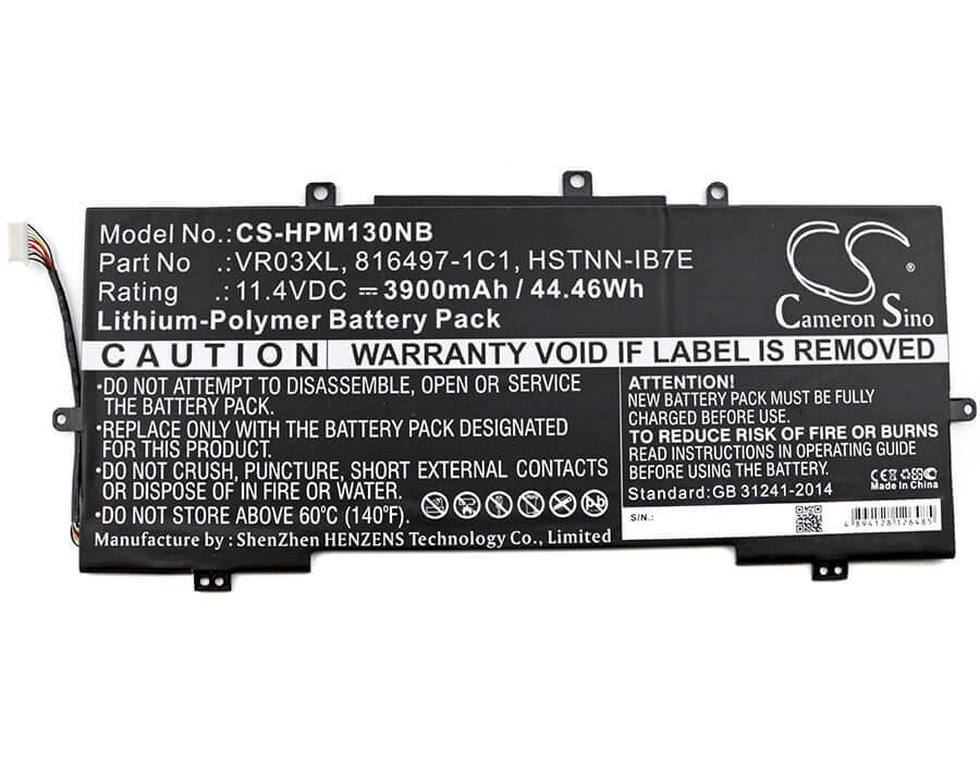 Batterie pour HP, Envy 13-d046tu, Envy 13-d051tu, Pavilion 13-d 11.4v, 3900mah - 44.46wh Notebook, Laptop Cameron Sino Technology Limited