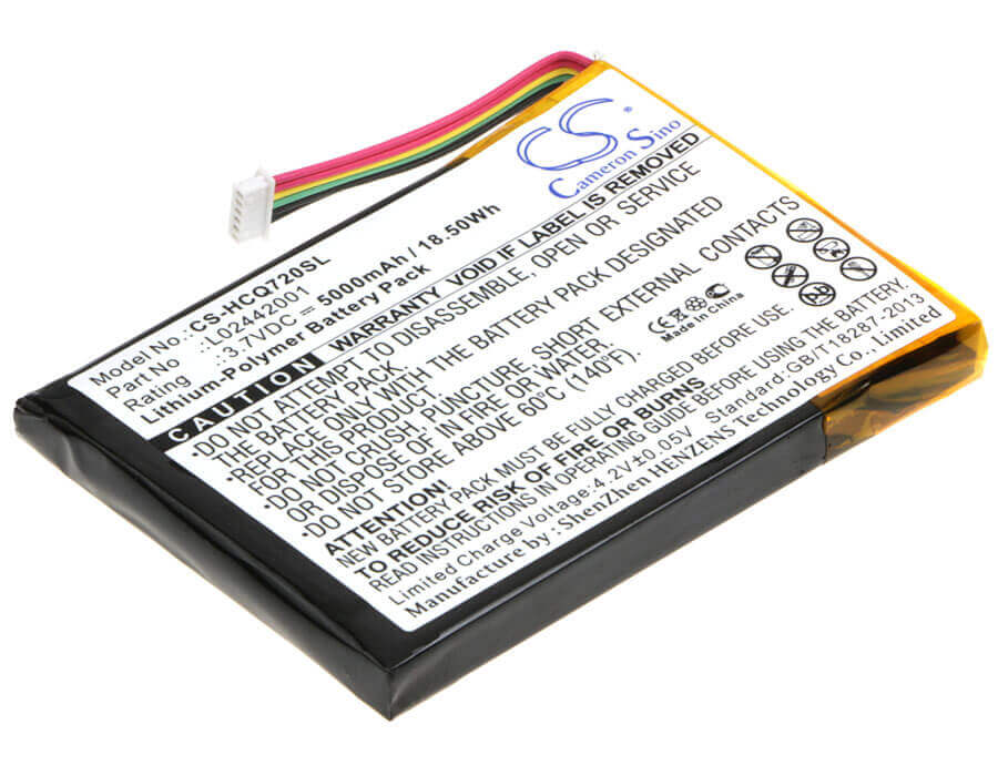 3.7V, Li-Polymer, 5000mAh, Tablet battery fits Hp, L02442001, Cq720a, Estation Zeen, 18.50Wh Tablet Cameron Sino Technology Limited