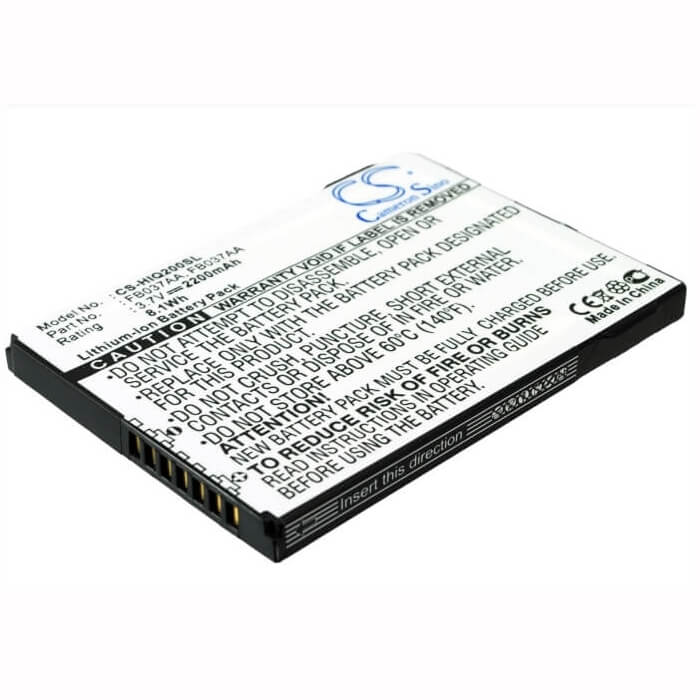 3.7V, Li-ion, 2200mAh, batterie PDA compatible avec Hp, 410814-001, Ipaq 200, Ipaq 210, 8.14Wh PDA, Pocket PC Cameron Sino Technology Limited