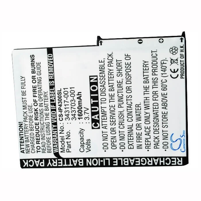 3.7V, Li-ion, 1560mAh, PDA battery fits Hp, 343117-001, Ipaq 4300, Ipaq 4315, 5.77Wh PDA, Pocket PC Cameron Sino Technology Limited (Suspended)