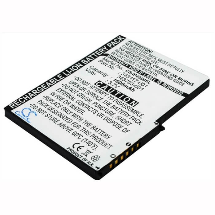 3.7V, Li-ion, 1560mAh, PDA battery fits Hp, 343117-001, Ipaq 4300, Ipaq 4315, 5.77Wh PDA, Pocket PC Cameron Sino Technology Limited (Suspended)