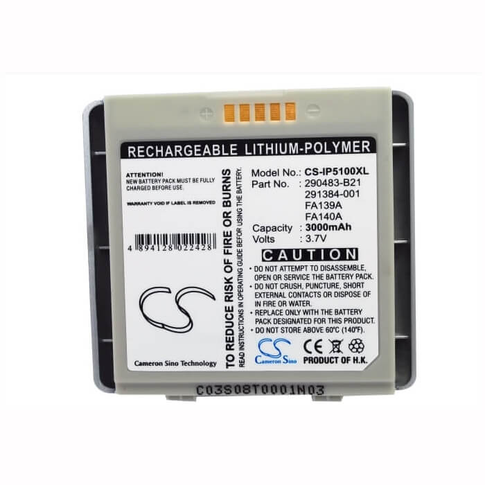 Battery For Hp Ipaq 5100, Ipaq 5150, Ipaq 5151 3.7v, 3000mah - 11.10wh Batteries for Electronics Cameron Sino Technology Limited (Suspended)