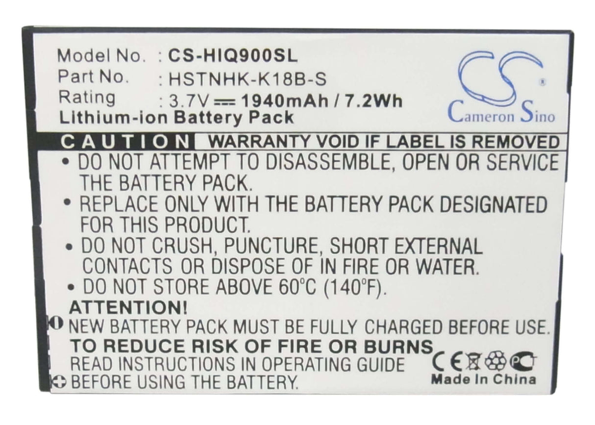 Battery For Hp Ipaq 900, Ipaq 910, Ipaq 910c 3.7v, 1940mah - 7.18wh Batteries for Electronics Cameron Sino Technology Limited (Suspended)