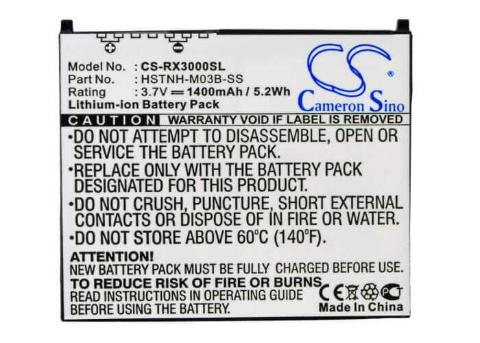 3.7V, Li-ion, 1400mAh, batterie PDA compatible avec Hp, 35h00041-01, Ipaq Hx2000, Ipaq Hx2100, 5.18Wh PDA, Pocket PC Cameron Sino Technology Limited