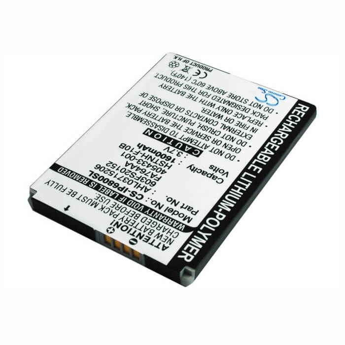 3.7V, Li-Polymer, 1600mAh, SmartPhone battery fits Hp, 603fs20152, Ipaq Hw6800, Ipaq Rw6800, 5.92Wh Mobile, SmartPhone Cameron Sino Technology Limited (Suspended)