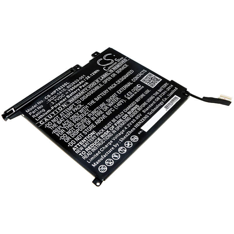 3.7V, Li-Polymer, 7600mAh, Tablet battery fits Hp, 802833-001, M5h12ua, Pro Slate 10 Ee G1, 28.12Wh Tablet Cameron Sino Technology Limited