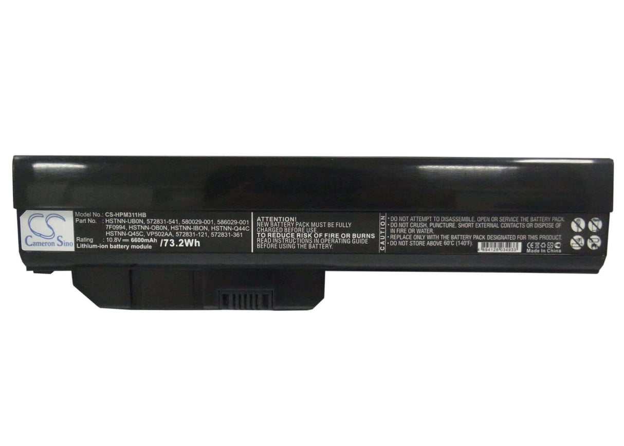 Battery For Hp Mini 311, Mini 311-1012tu, Mini 311-1007tu 10.8v, 6600mah - 71.28wh Notebook, Laptop Cameron Sino Technology Limited