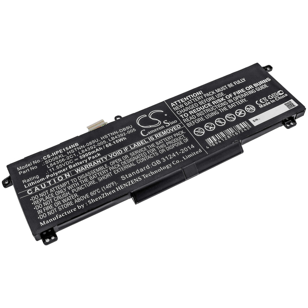 Battery For Hp, Omen 15 2020, Omen 15-ek0000, Omen 15-ek0001tx 11.55v, 5900mah - 68.15wh Notebook, Laptop Cameron Sino Technology Limited