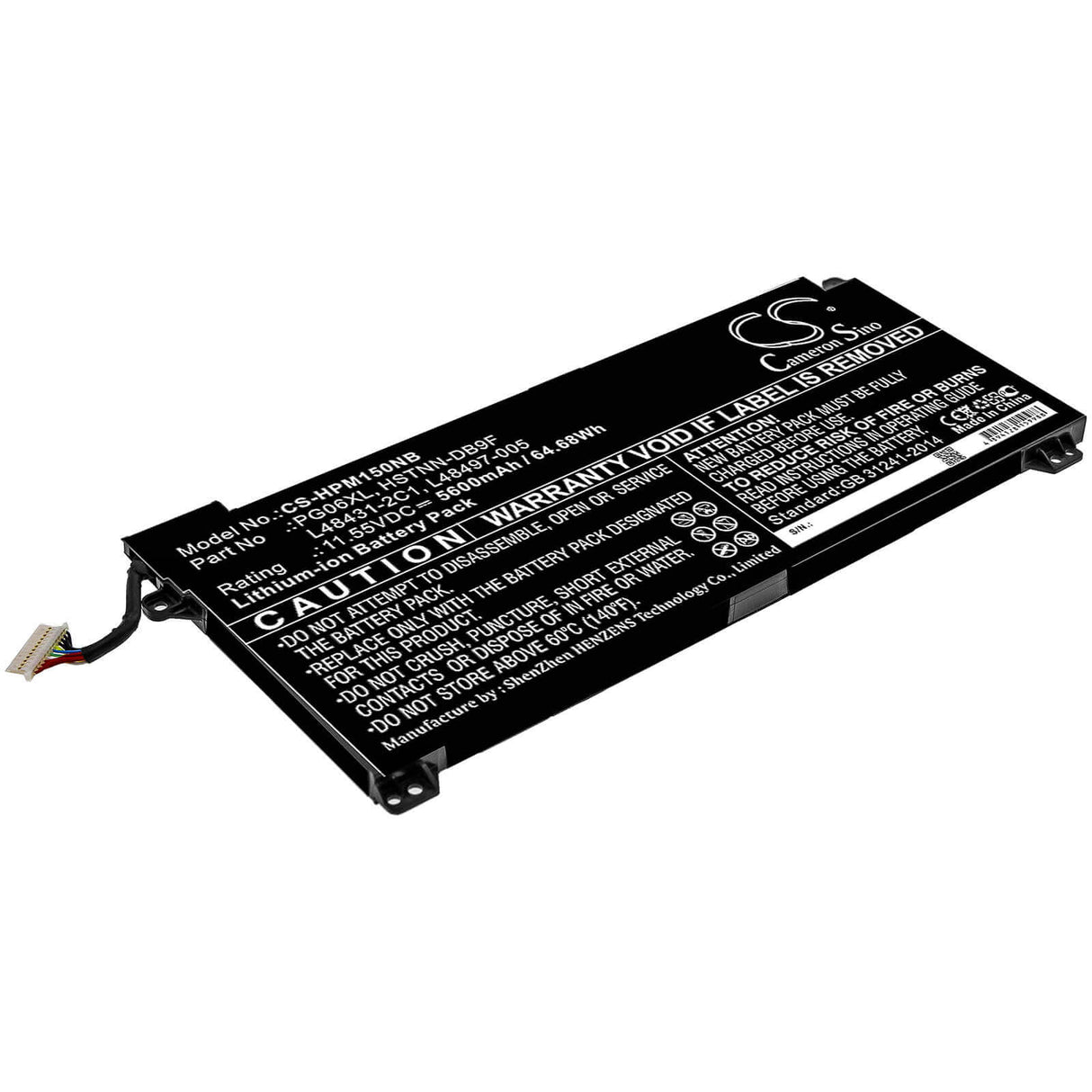 Battery For Hp, Omen 15-dh0000na, Omen 15-dh0000nx, Omen 15-dh0001ns 11.55v, 5600mah - 64.68wh Notebook, Laptop Cameron Sino Technology Limited
