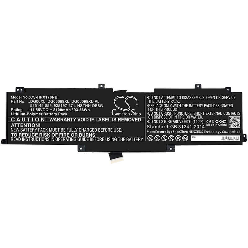 Battery For Hp, Omen X 17, Omen X 17 Ap010nr, Omen X 17-ap000 11.55v, 5100mah - 58.91wh Notebook, Laptop Cameron Sino Technology Limited