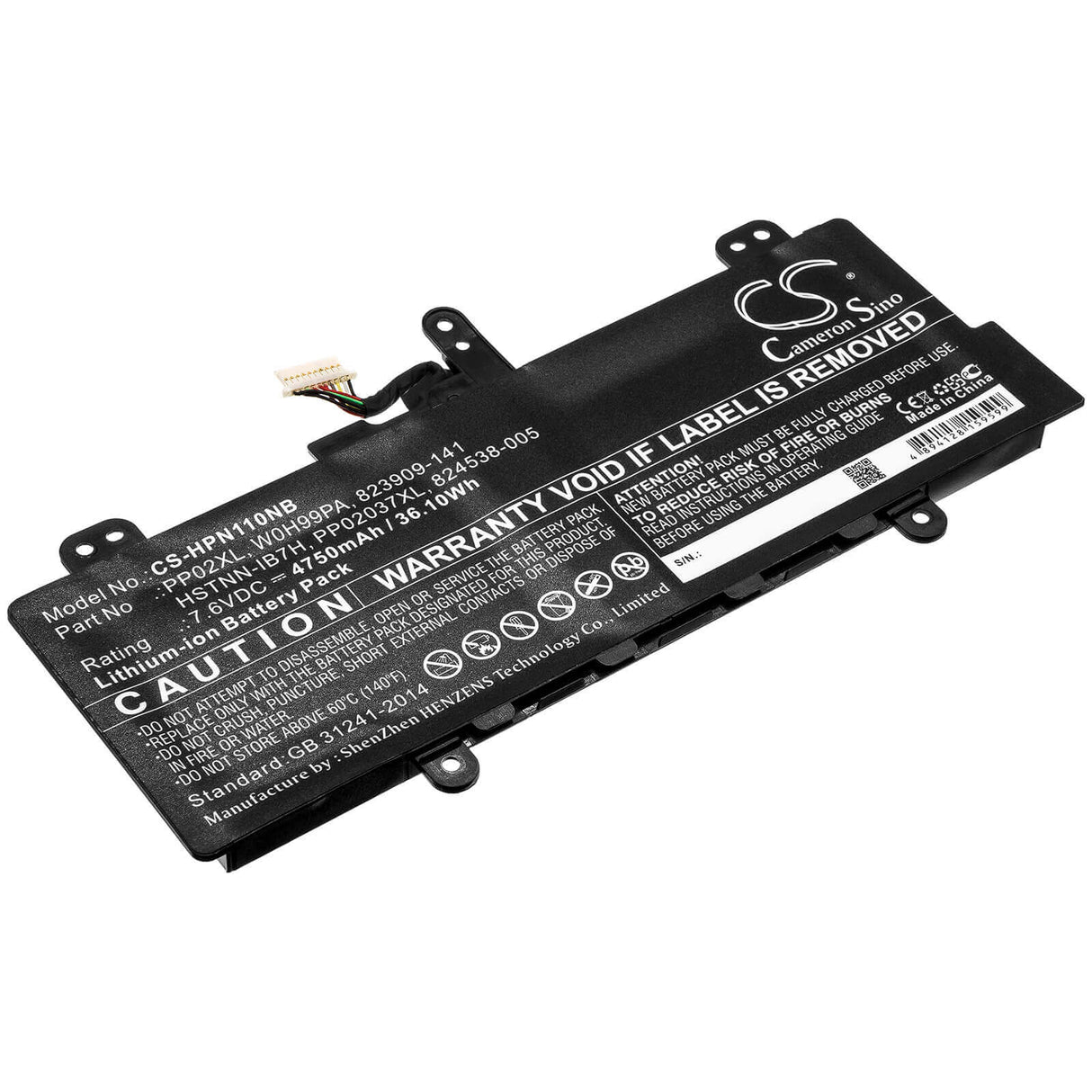 Battery For Hp, Pavilion 11-s001tu, Pavilion 11-s002tu, Pavilion 11-s003tu 7.6v, 4750mah - 36.10wh Notebook, Laptop Cameron Sino Technology Limited