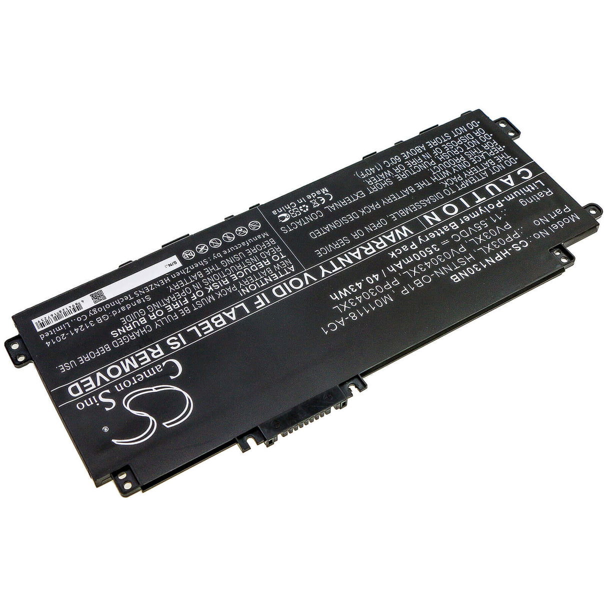 Batterie pour Hp, Pavilion 13-bb, Pavilion 13-bb0000nc, Pavilion 13-bb0005tu 11.55v, 3500mah - 40.43wh Notebook, Ordinateur portable Cameron Sino Technology Limited