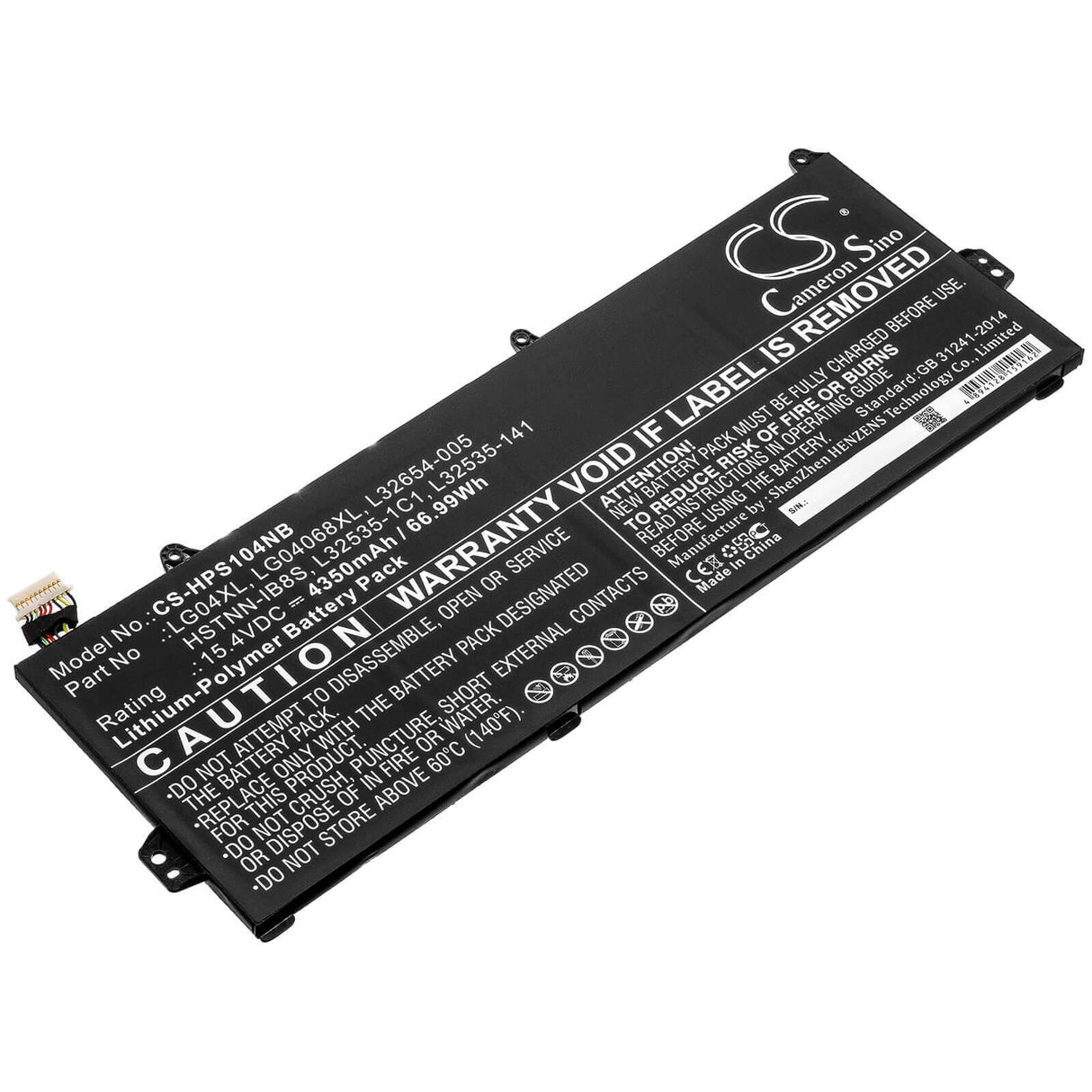 Batterie pour HP, Pavilion 15-cs1001la, Pavilion 15-cs1002la, Pavilion 15-cs1004na 15.4v, 4350mah - 66.99wh Notebook, Laptop Cameron Sino Technology Limited