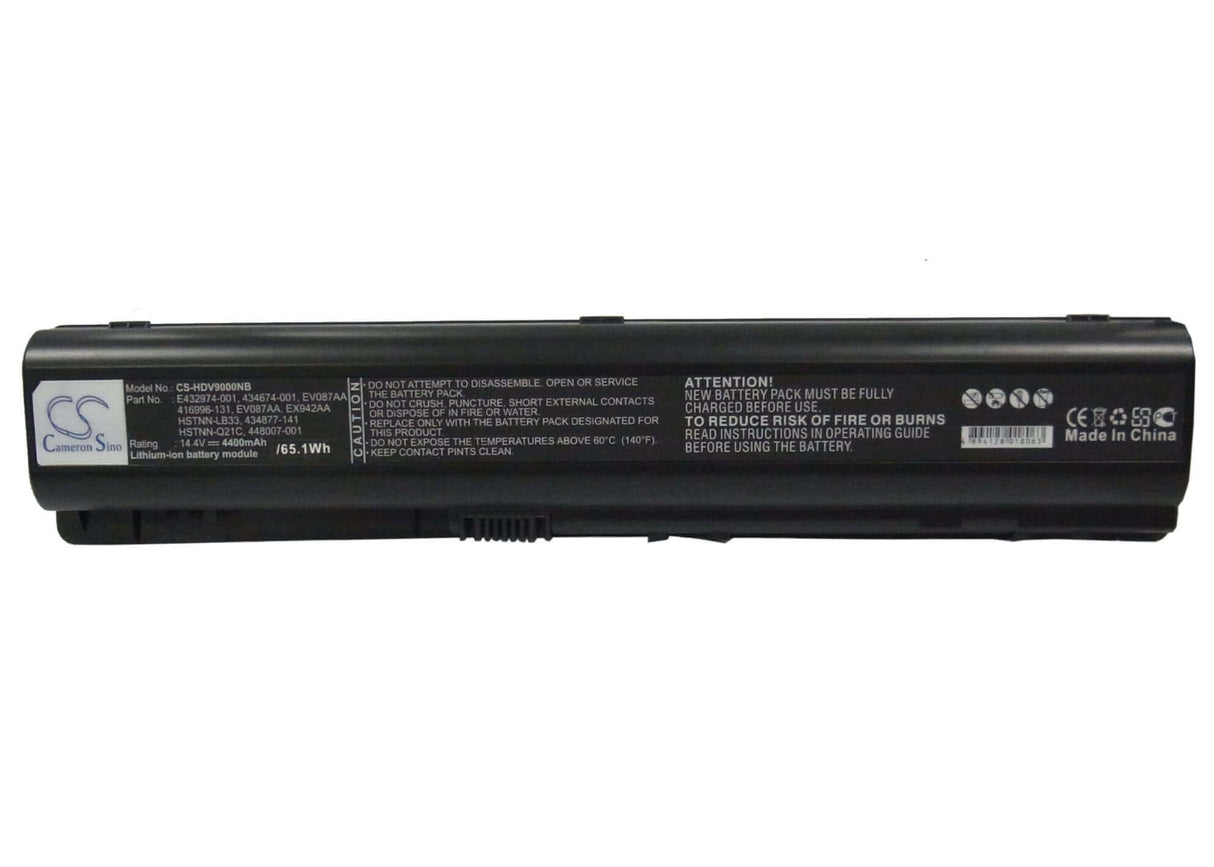Batterie pour Hp, Pavilion Dv9000, Pavilion Dv9000ea, Pavilion Dv9000t 14.4v, 4400mah - 63.36wh Notebook, Laptop Cameron Sino Technology Limited