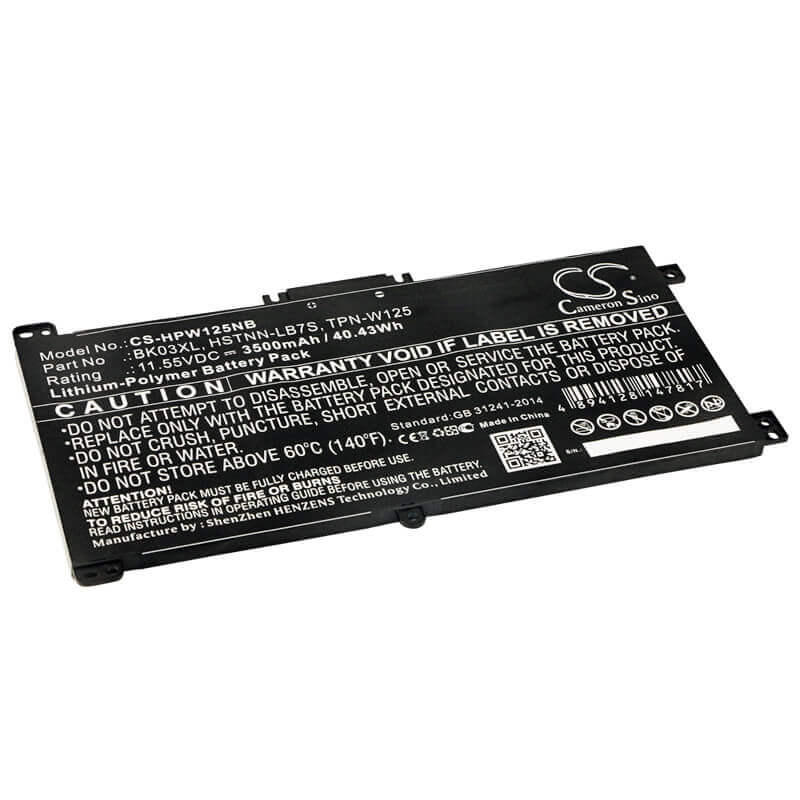 Batterie pour HP, Pavilion X360 14-ba000, Pavilion X360 14-ba000nf, Pavilion X360 14-ba000ur 11.55v, 3500mah - 40.43wh Notebook, Laptop Cameron Sino Technology Limited