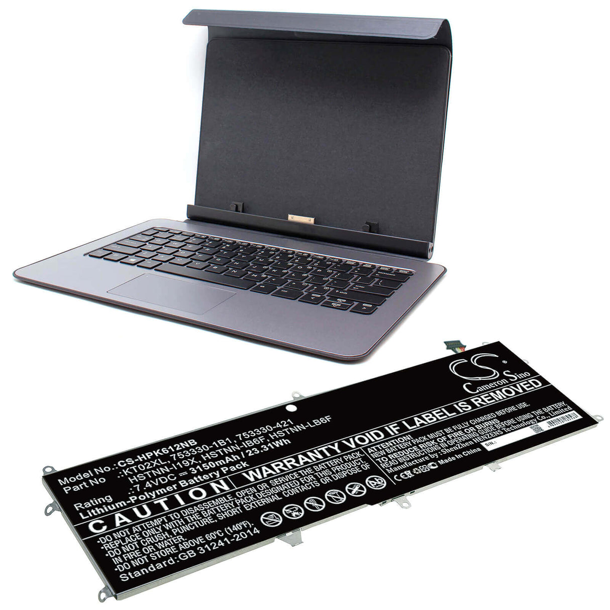 Battery For Hp, Pro, X2, 612 7.4v, 3150mah - 23.31wh Notebook, Laptop Cameron Sino Technology Limited