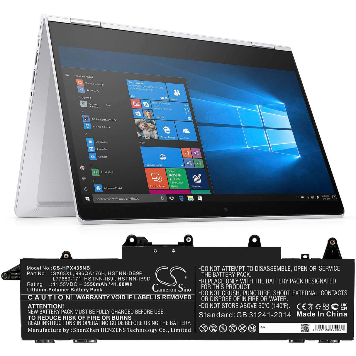 Battery For Hp, Probook X360 435 G7 11.55v, 3550mah - 41.00wh Notebook, Laptop Cameron Sino Technology Limited