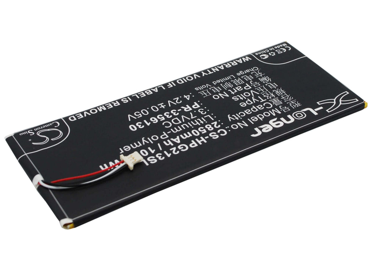 3.7V, Li-Polymer, 2850mAh, Tablet battery fits Hp, Pr-3356130, Slate 7 G2 1311, Slate 7 G2 1315, 10.55Wh Tablet Cameron Sino Technology Limited