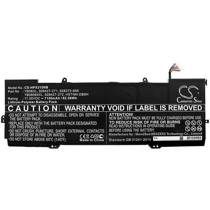Battery For Hp, Spectre X360 15-ch000na, Spectre X360 15-ch000nb, Spectre X360 15-ch000nd 11.55v, 7150mah - 82.58wh Notebook, Laptop Cameron Sino Technology Limited