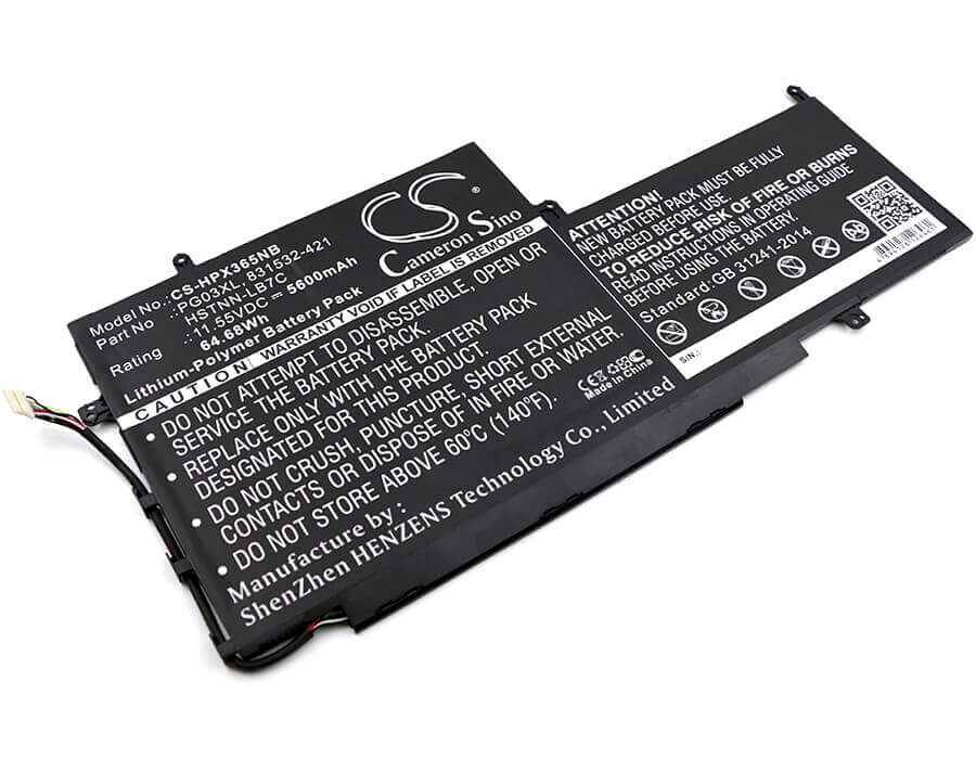 Battery For Hp, Spectre X360 15, Spectre X360 15 Ap011dx 11.55v, 5600mah - 64.68wh Notebook, Laptop Cameron Sino Technology Limited