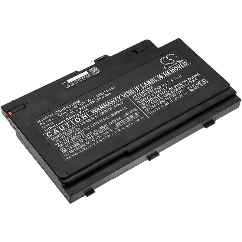 Battery For Hp, Zbook 17 G3 Mobile Workstation, Zbook 17 G4 11.4v, 8300mah - 94.62wh Notebook, Laptop Cameron Sino Technology Limited