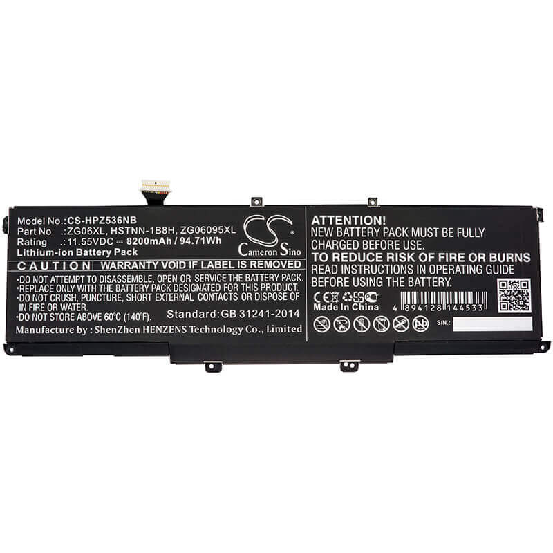 Battery For Hp, Zbook Studio G5, Zbook Studio G5 2zc49ea 11.55v, 8200mah - 94.71wh Notebook, Laptop Cameron Sino Technology Limited