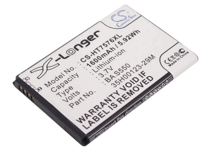 3.7V, Li-ion, 1600mAh, SmartPhone battery fits Htc, 35h00123-29m, 7 Pro, T7576, 5.92Wh Mobile, SmartPhone Cameron Sino Technology Limited (Smartphone)