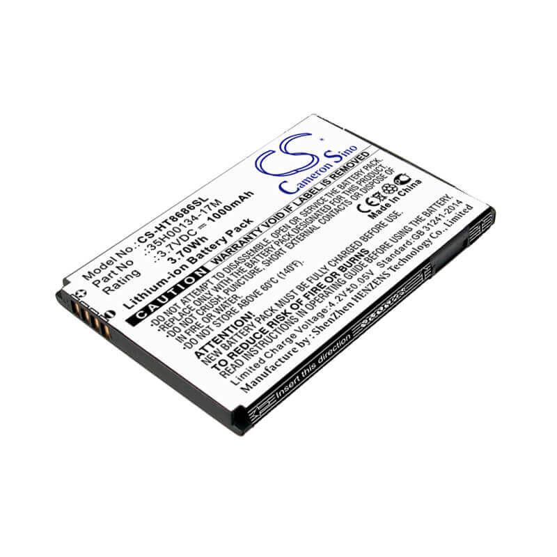 3.7V, Li-ion, 1000mAh, SmartPhone battery fits Verizon, Vodafone, Htc, 35h00134-17m, 7 Trophy, M1, 3.7Wh Mobile, SmartPhone Cameron Sino Technology Limited (Smartphone)