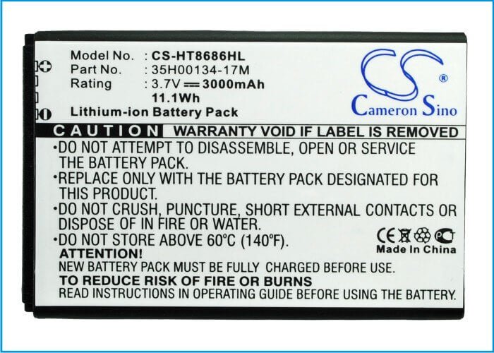 3.7V, Li-ion, 3000mAh, SmartPhone battery fits Verizon, Htc, 35h00134-17m, 7 Trophy, Spark, 11.1Wh Mobile, SmartPhone Cameron Sino Technology Limited (Smartphone)