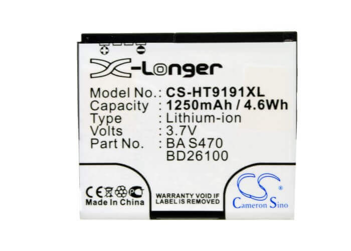 3.7V, Li-ion, 1250mAh, SmartPhone battery fits At&t, Htc, T-mobile, 35h00141-00m, Inspire 4g, 4.63Wh Mobile, SmartPhone Cameron Sino Technology Limited (Smartphone)