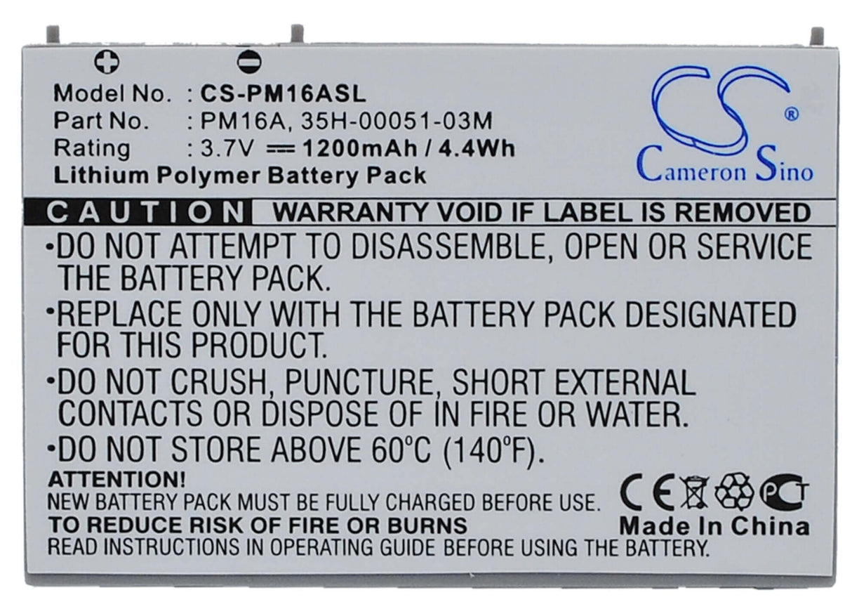 3,7V, Li-Polymère, 1200mAh, batterie de smartphone compatible avec Htc, Swisscom, I-mate, Orange, 35h00051-0, 818, 818 Pro, 4.44Wh Mobile, SmartPhone Cameron Sino Technology Limited (Suspendu)