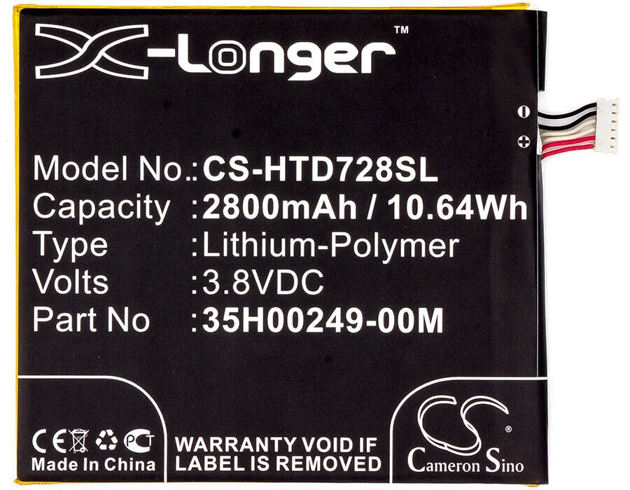 3.8V, Li-Polymer, 2800mAh, batterie de smartphone compatible avec Htc, 35h00249-00m, D728, D728t, 10.64Wh Mobile, Smartphone Cameron Sino Technology Limited (Smartphone)