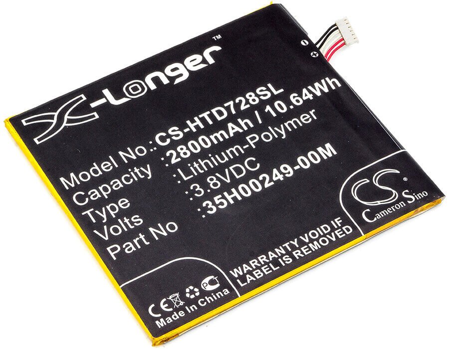 3.8V, Li-Polymer, 2800mAh, batterie de smartphone compatible avec Htc, 35h00249-00m, D728, D728t, 10.64Wh Mobile, Smartphone Cameron Sino Technology Limited (Smartphone)