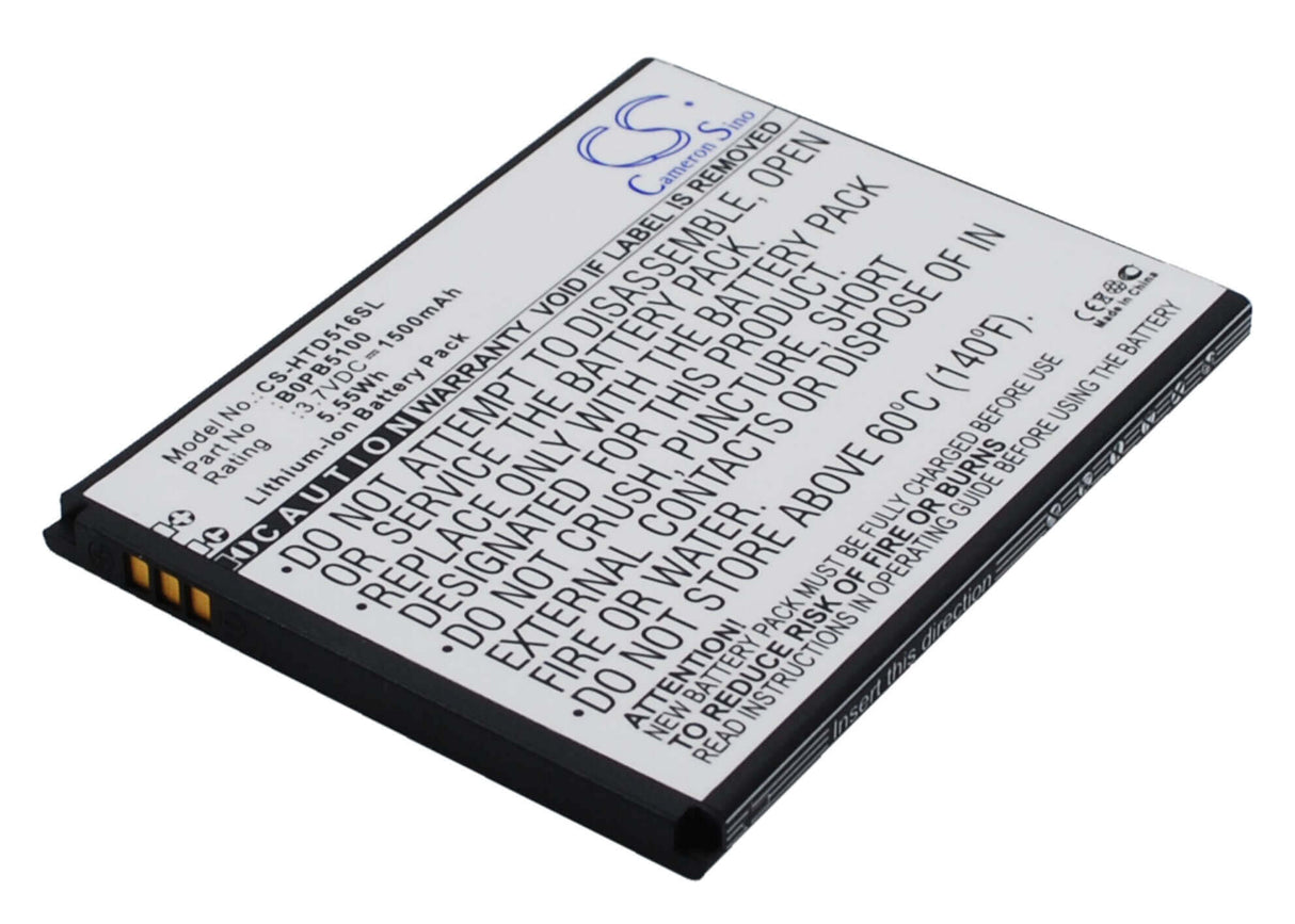 3,7V, Li-ion, 1500mAh, batterie de smartphone compatible Htc, 5360570, D316, D316d, 5,55Wh Mobile, SmartPhone Cameron Sino Technology Limited (Smartphone)