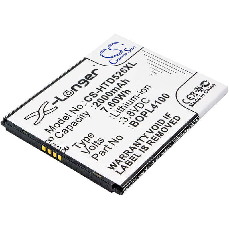 3.8V, Li-ion, 2000mAh, SmartPhone battery fits Htc, Bopl4100, Desire 326g, Desire 526, 7.6Wh Mobile, SmartPhone Cameron Sino Technology Limited (Smartphone)