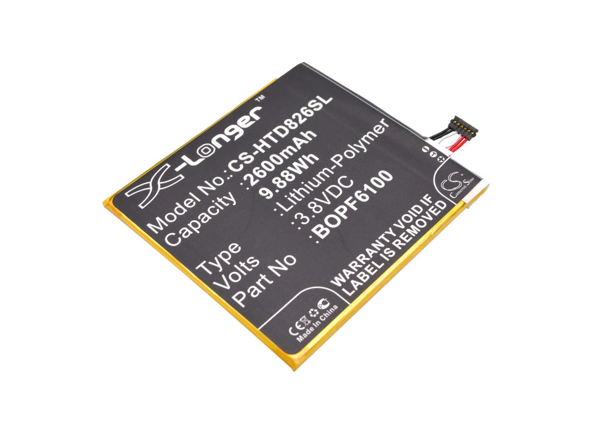 3.8V, Li-Polymer, 2600mAh, SmartPhone battery fits Htc, 35h00232-00m, A51, D820, 9.88Wh Mobile, SmartPhone Cameron Sino Technology Limited (Smartphone)