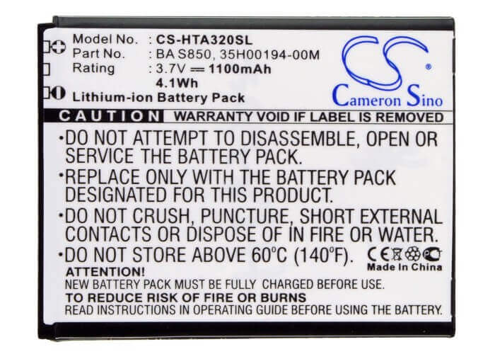 3,7V, Li-ion, 1100mAh, batterie de smartphone compatible avec Htc, 35h00194-00m, A320e, D210h, 4,07Wh Mobile, Smartphone Cameron Sino Technology Limited (Smartphone)
