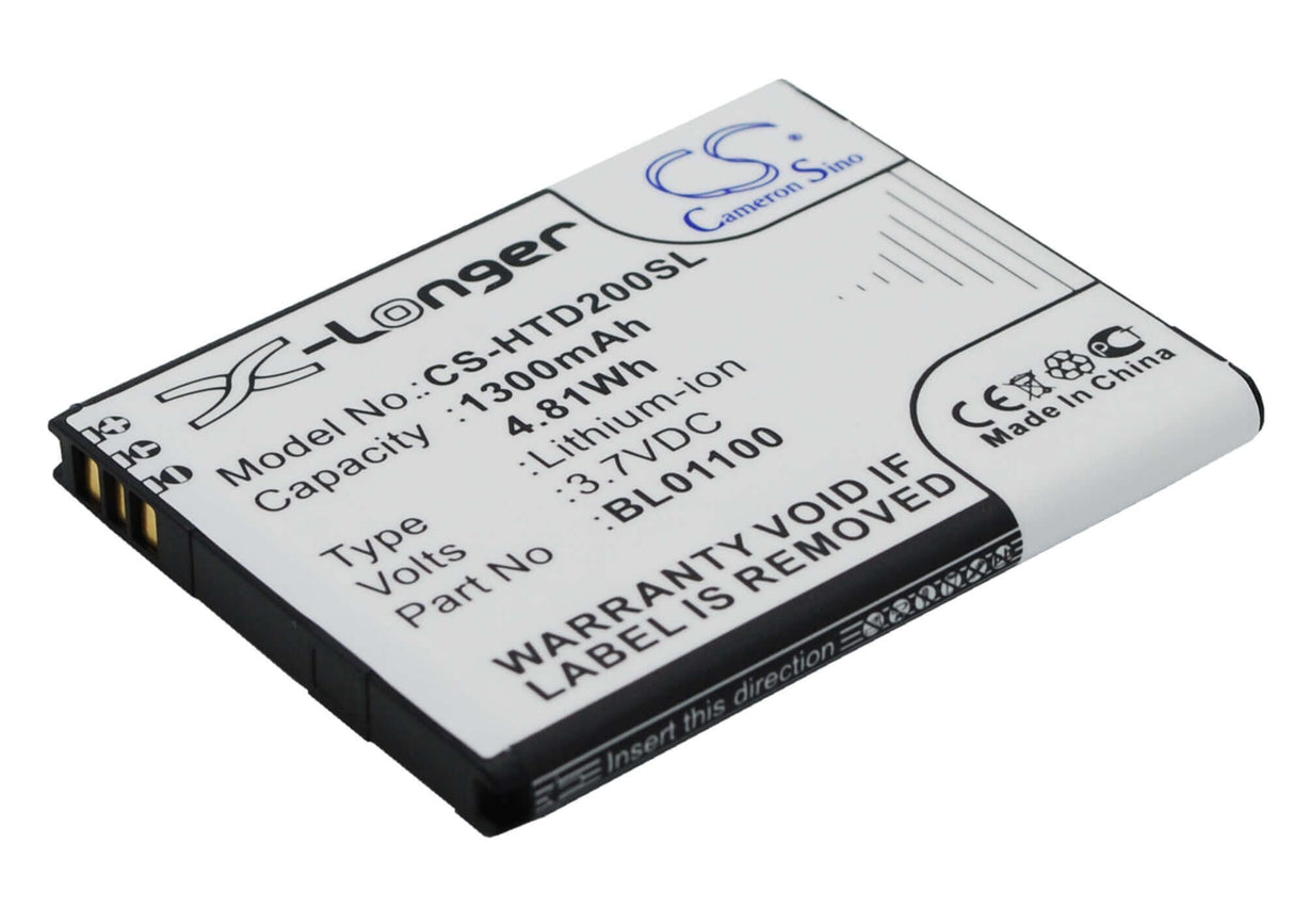 3.7V, Li-ion, 1300mAh, SmartPhone battery fits Htc, 35h00194-00m, A320e, Desire 200, 4.81Wh Mobile, SmartPhone Cameron Sino Technology Limited (Smartphone)