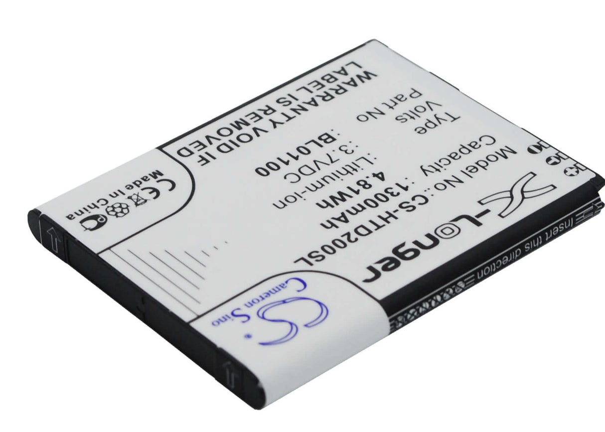 3.7V, Li-ion, 1300mAh, SmartPhone battery fits Htc, 35h00194-00m, A320e, Desire 200, 4.81Wh Mobile, SmartPhone Cameron Sino Technology Limited (Smartphone)
