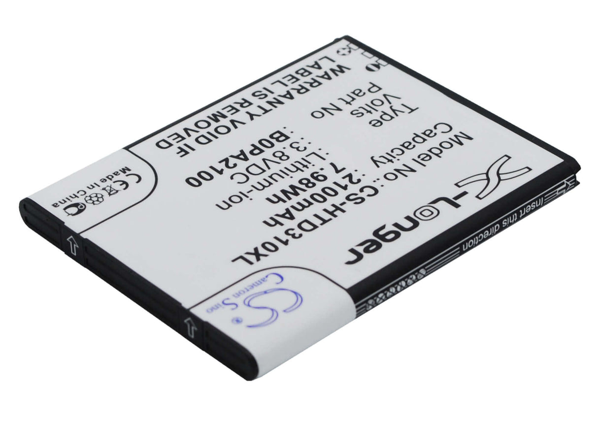3.8V, Li-ion, 2100mAh, SmartPhone battery fits Htc, 35h00211-00m-v, D310, D310w Dual Sim, 7.98Wh Mobile, SmartPhone Cameron Sino Technology Limited (Smartphone)